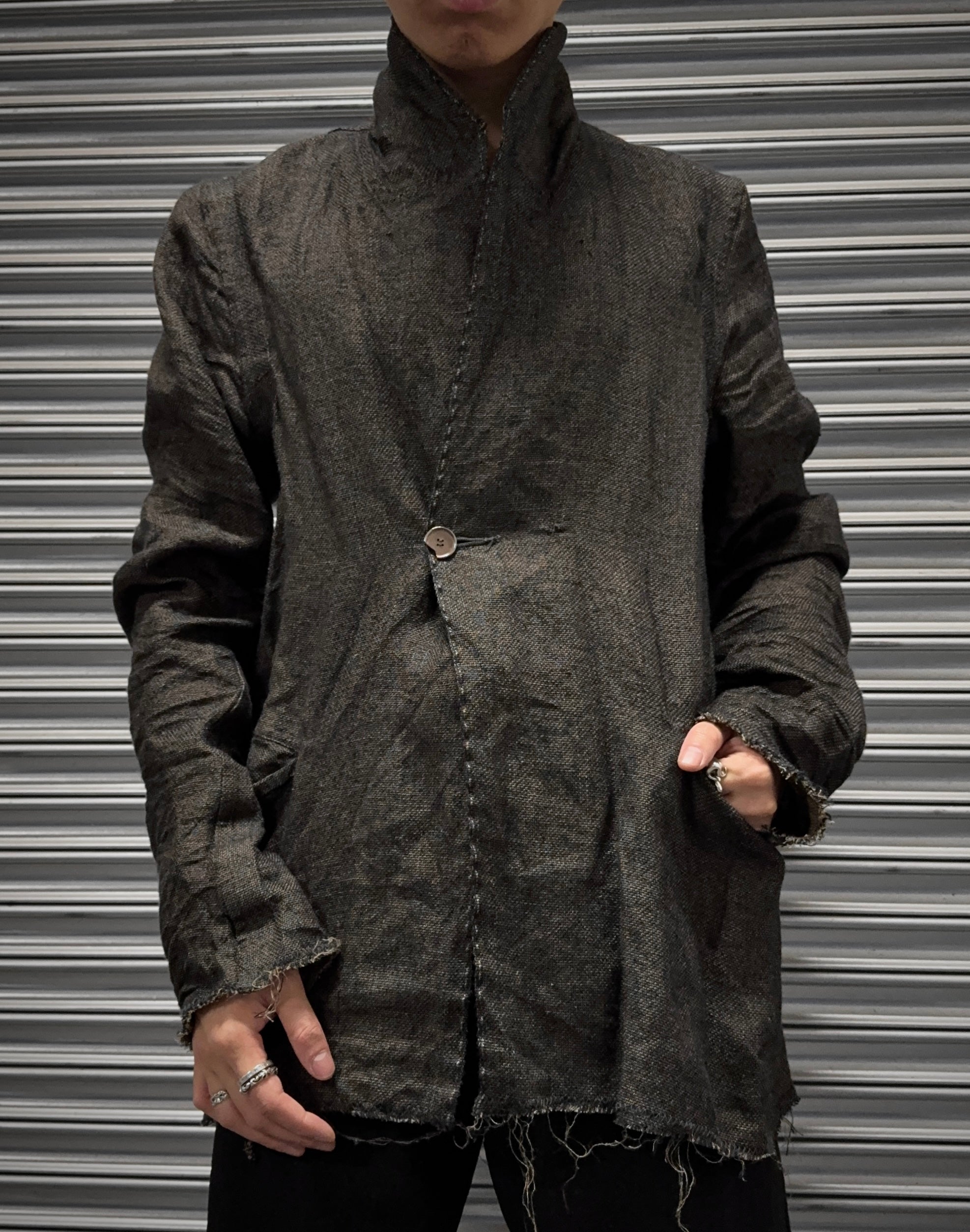 Taichi Murakami “Coin” Taped Seam Collarless Work Blazer – DRIEW