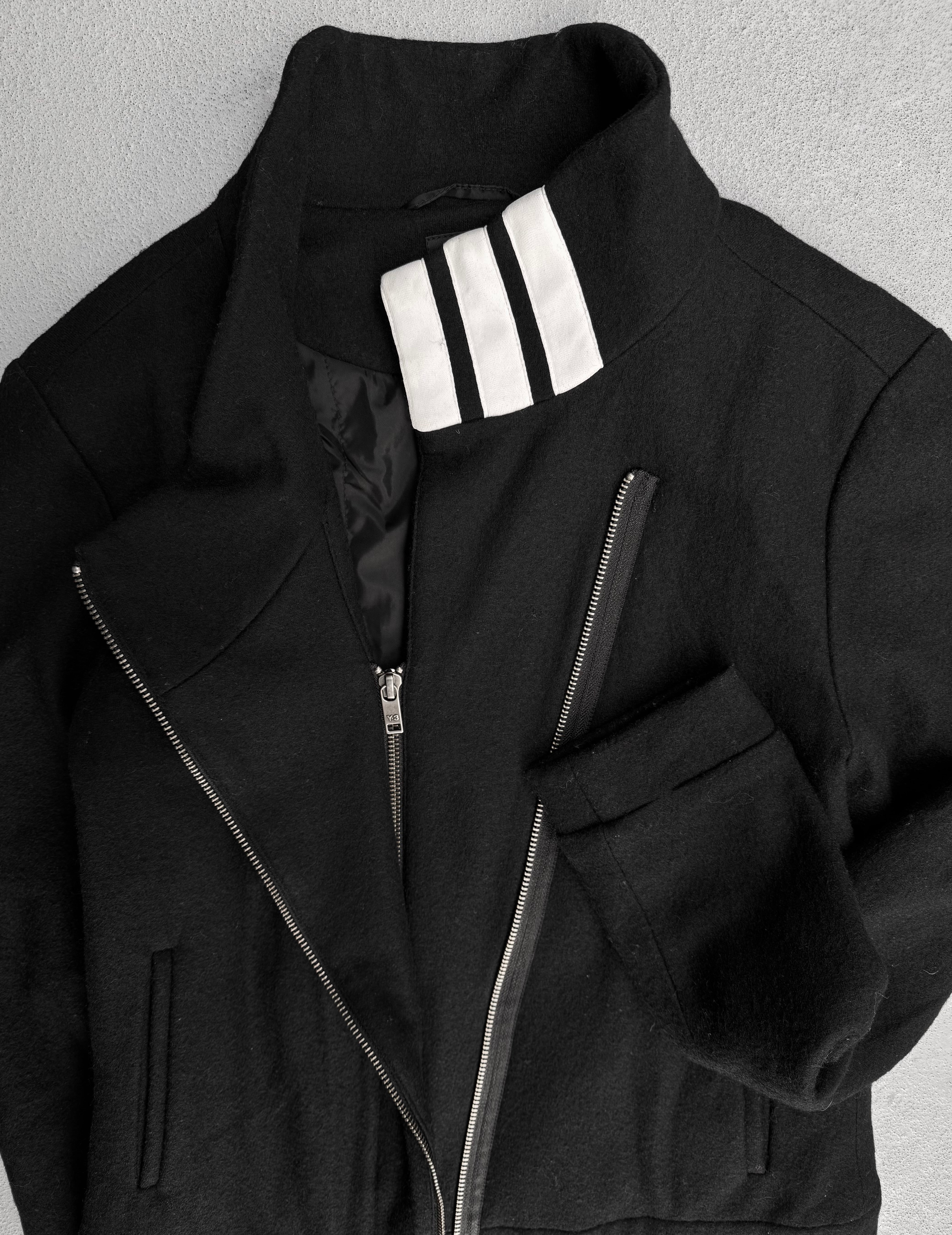 Y-3 by Yohji Yamamoto x Adidas Asymmetrical Wool Zip-Up Jacket – DRIEW