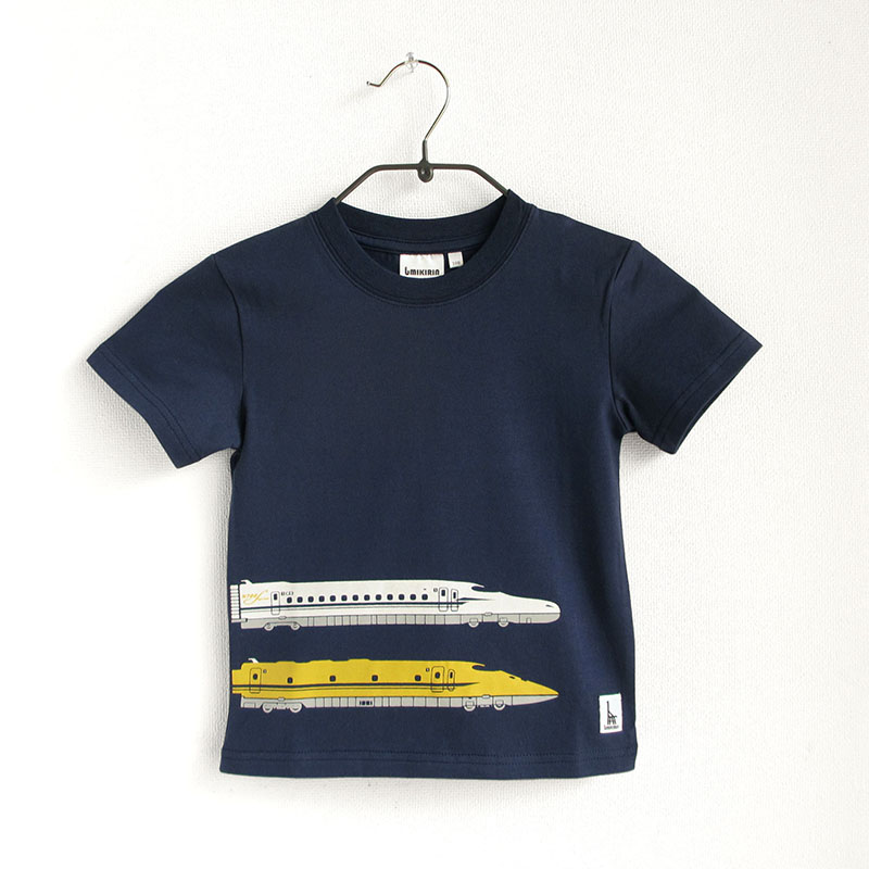 ウミキリン つながる子供Tシャツ ブルー新幹線N700S＆Dr