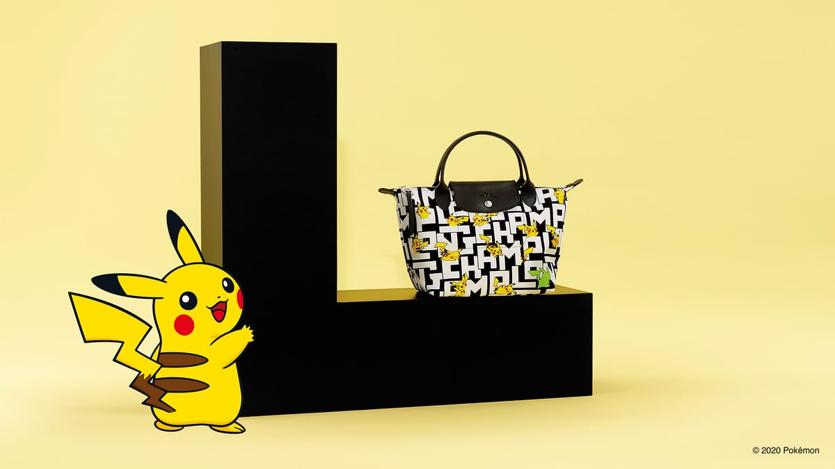 ジョッキー帽をかぶったピカチュウ柄！「Longchamp x Pokémon