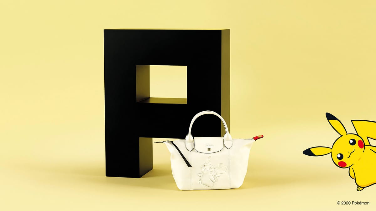 ジョッキー帽をかぶったピカチュウ柄！「Longchamp x Pokémon