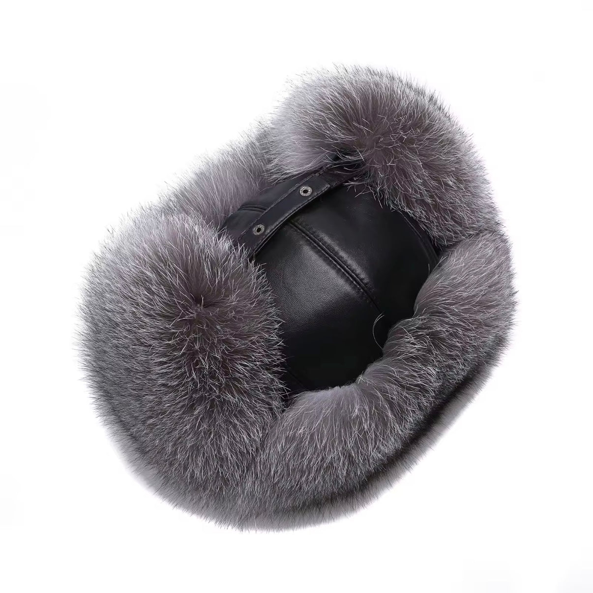 Kashani Silver Fox Fur Oversized Lambskin Trapper Hat – Dudes Boutique