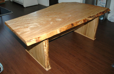 栃無垢耳付き1枚板テーブル制作記 21｜銘木製品製作事例｜お知らせ