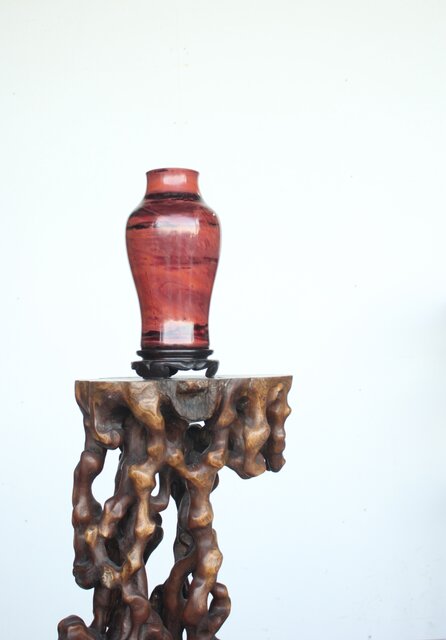 乾隆ガラス風 練上硝子花瓶 Y021｜骨董店 のびる 古美術 骨董 和風建具