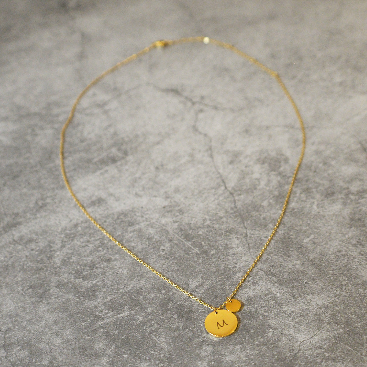 14K ゴールデンプレートネックレス サージカルステンレス316L (金属