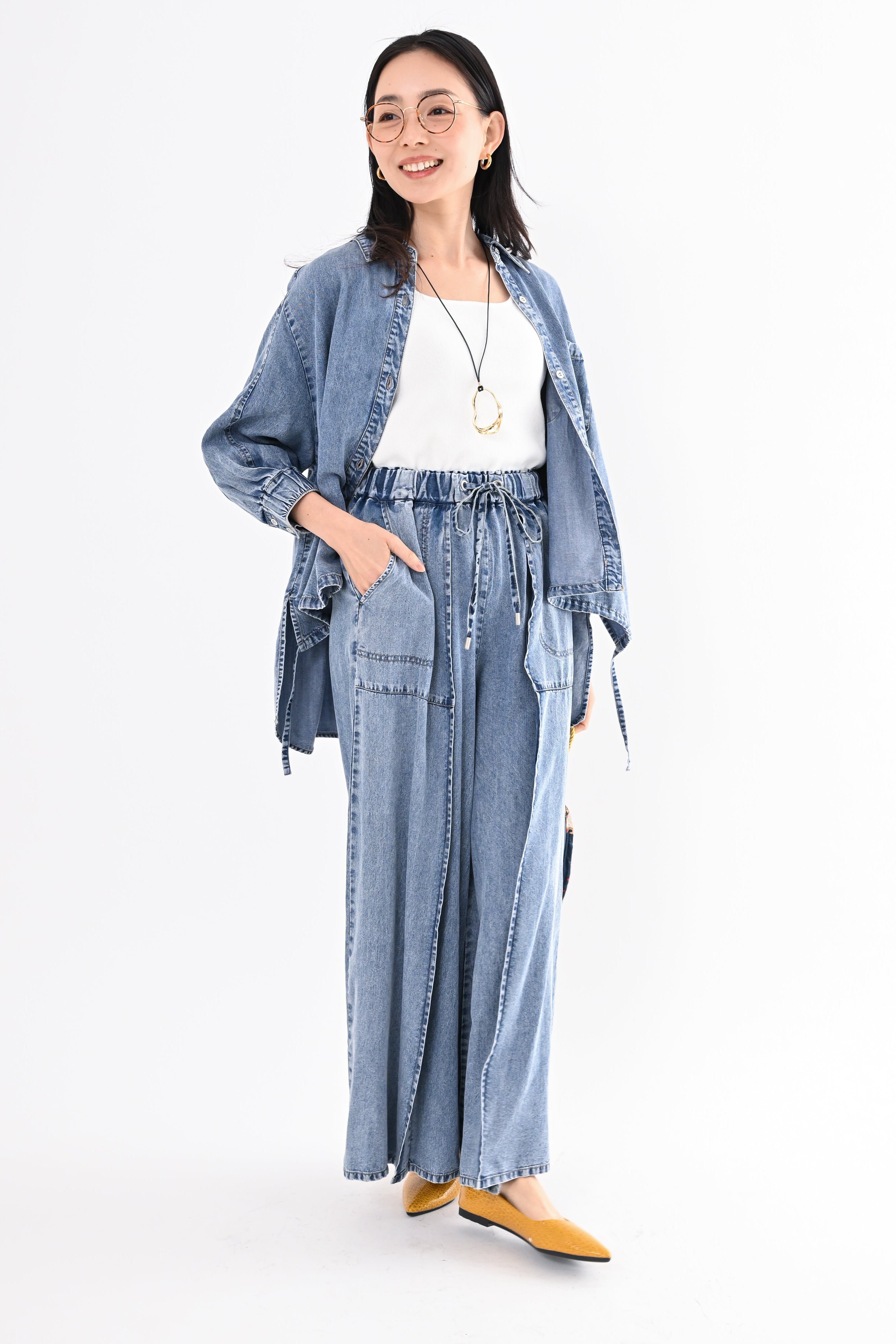 テンセルデニムワイドパンツ｜パンツ｜good mood madam ( グッドムード