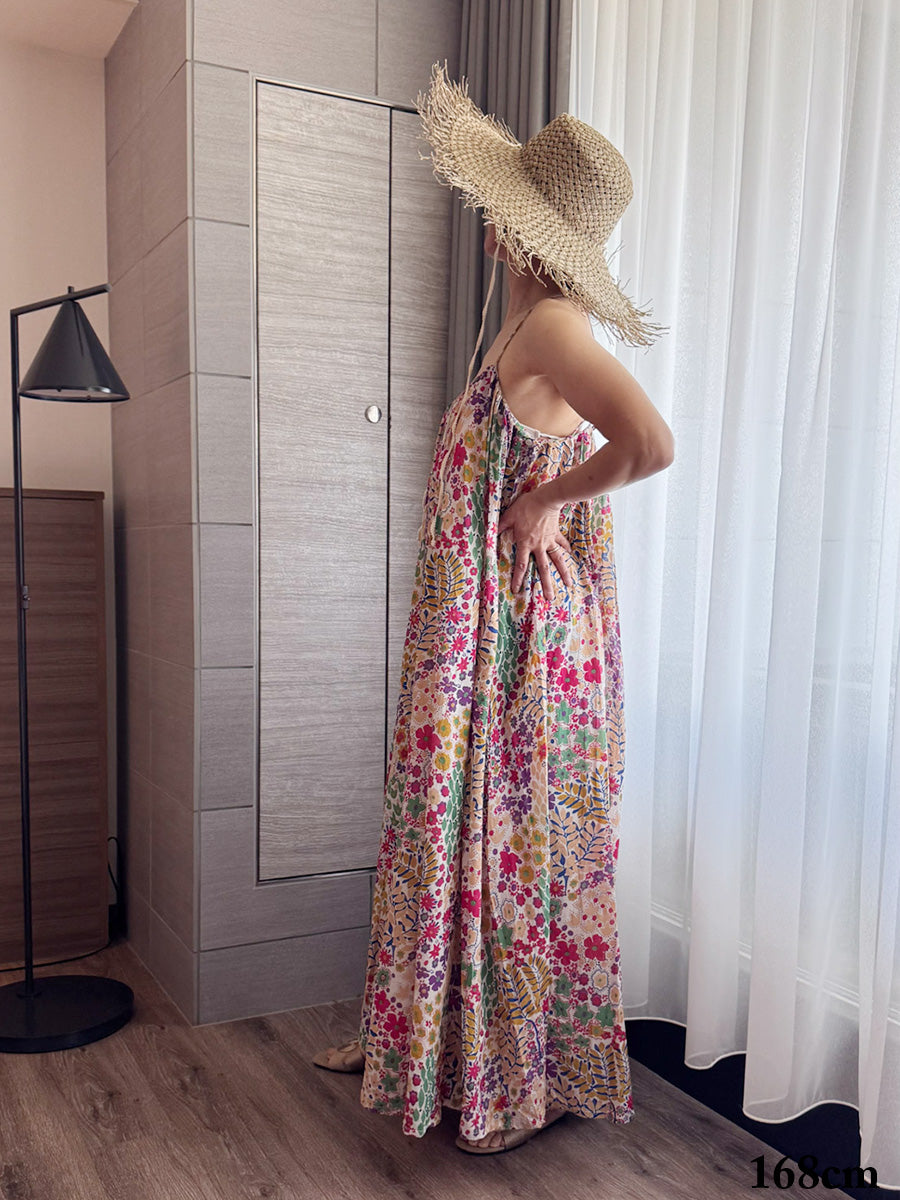 Eighty Seven(エイティセブン)インド綿3WAYカラフル花柄ワンピース