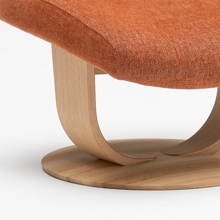 期間限定】オットマン(S) RU0101 スパイス・オレンジ ピュアオーク