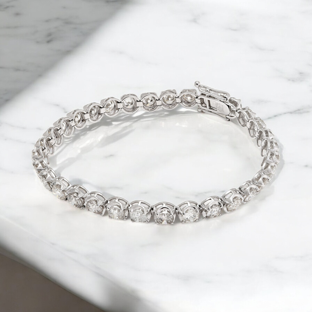 プラチナ850 K18ホワイトゴールド ダイヤモンド テニス ブレスレット