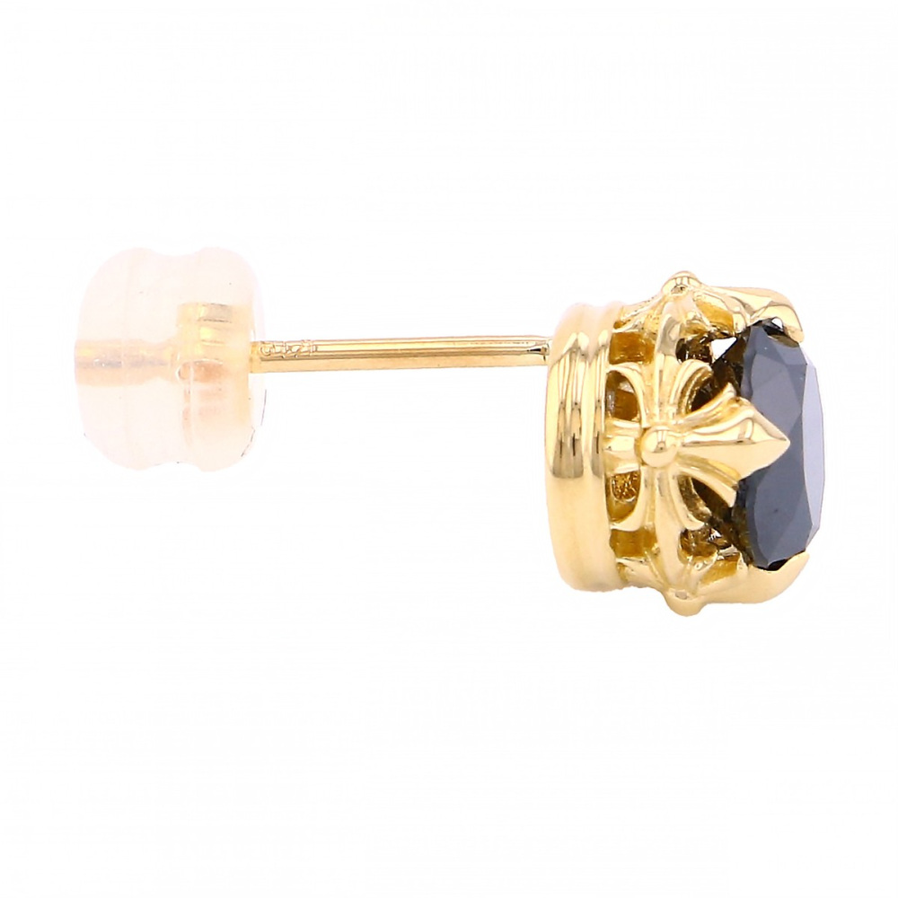 K18イエローゴールド ブラックダイヤ ピアス片方 J300206 | ユキザキ