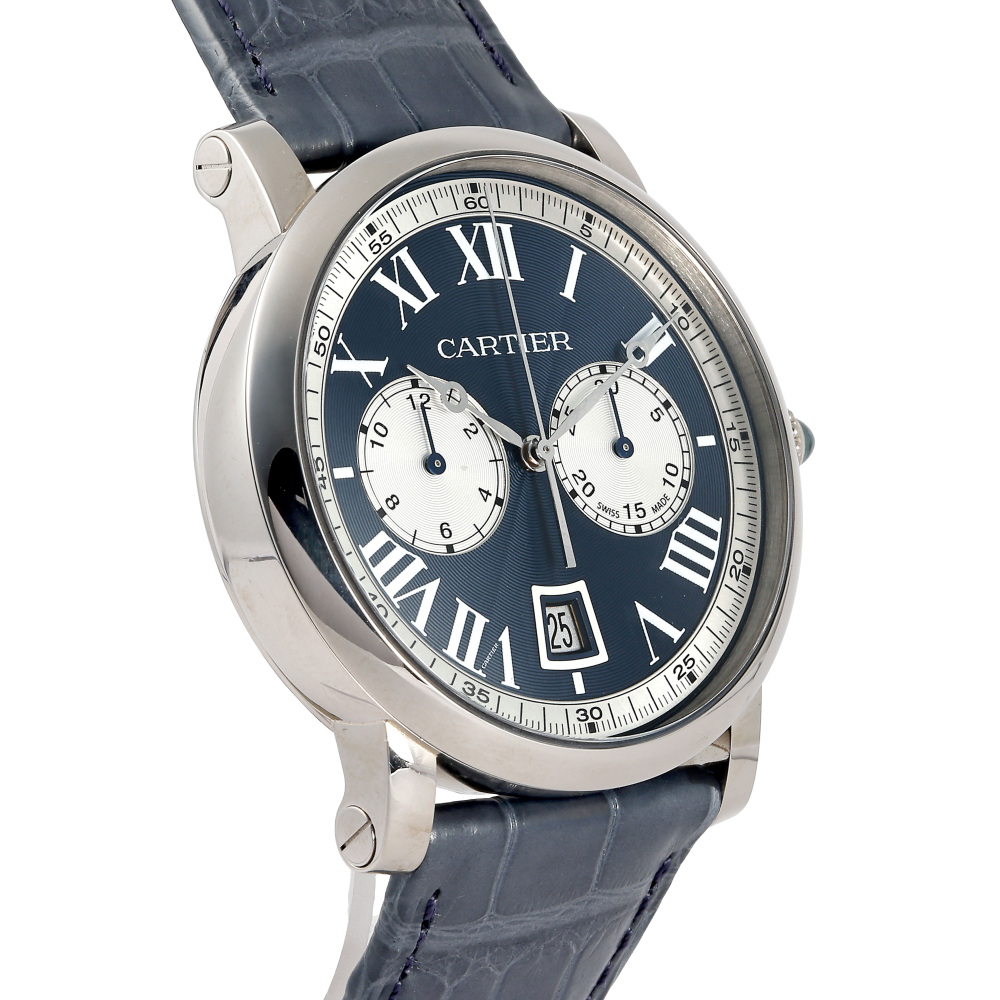 新品] カルティエ ロトンド W1556239 ギョーシェ ブルー/シルバー