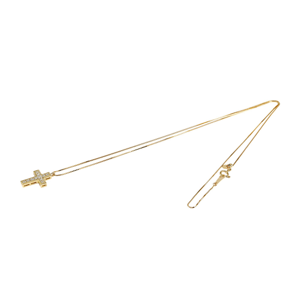 新品] ユキザキ リッチクロス イエローゴールド ネックレス 0.5ct