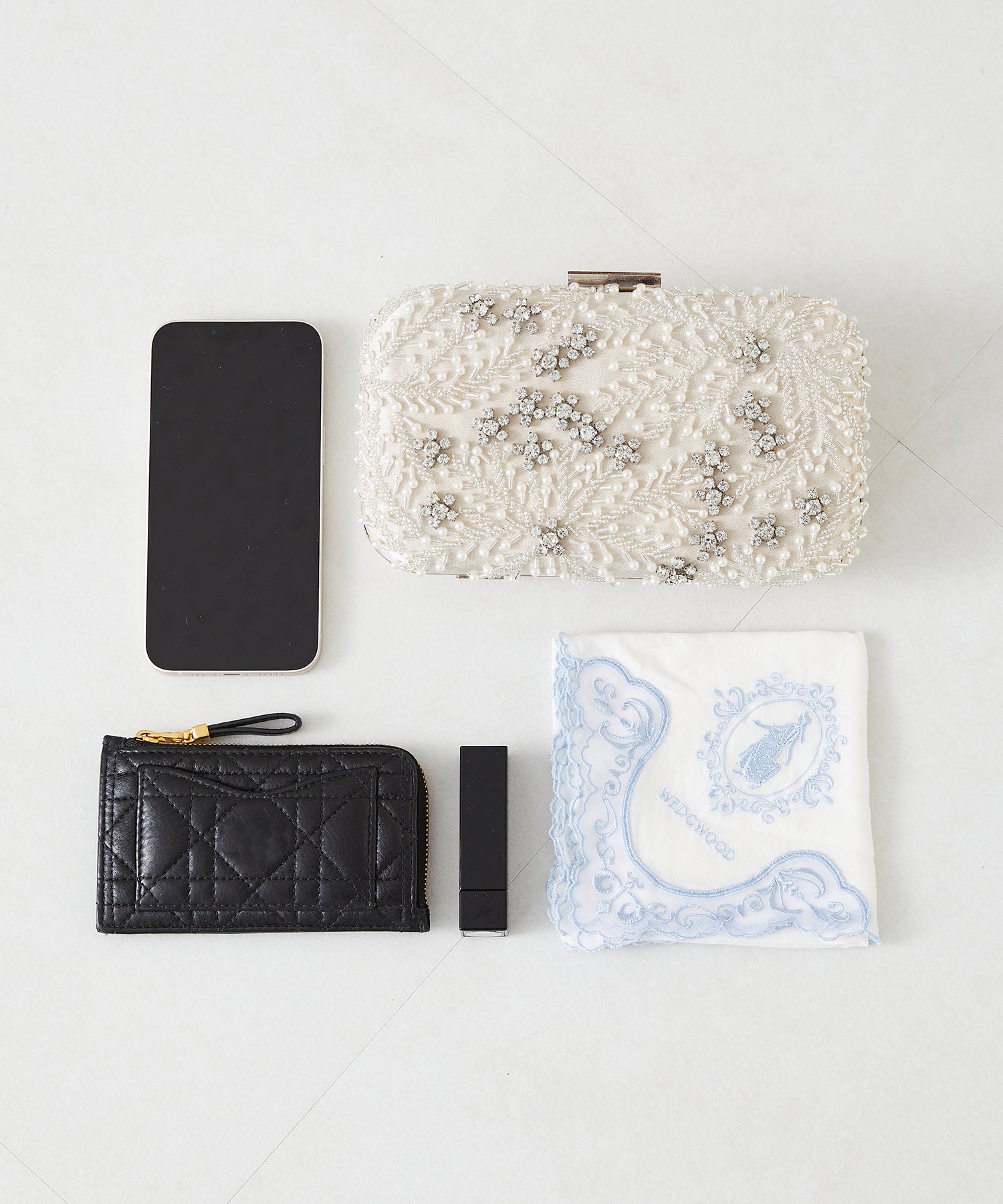 ビーズ刺繍ボックスクラッチバッグ/MOB008【結婚式/オケージョン