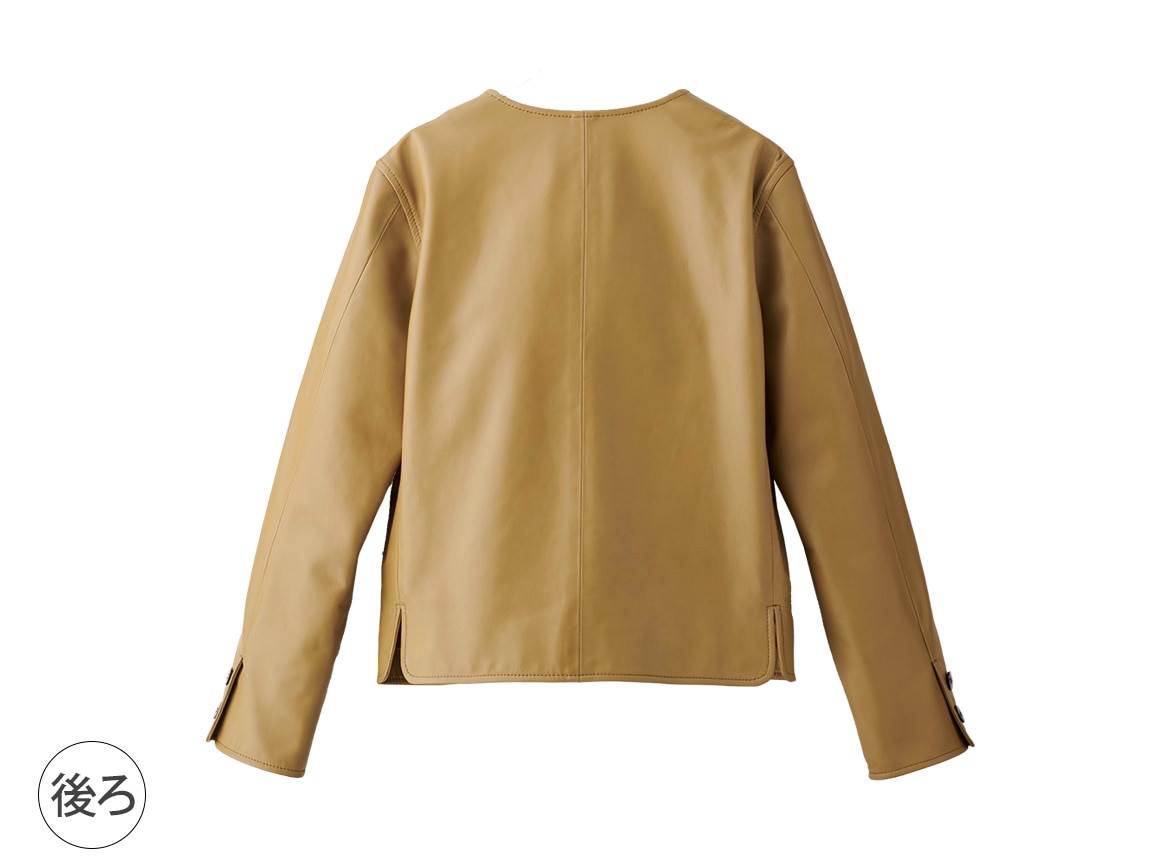 49AV．ジュンコシマダ・ノーカラーシープレザージャケット(36_36