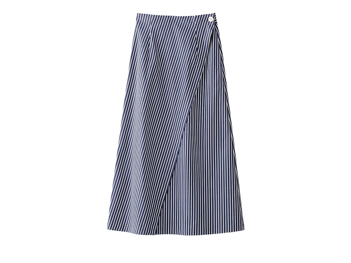 ストライププリント台形ロングスカート(46_M_B丈 60_デニム