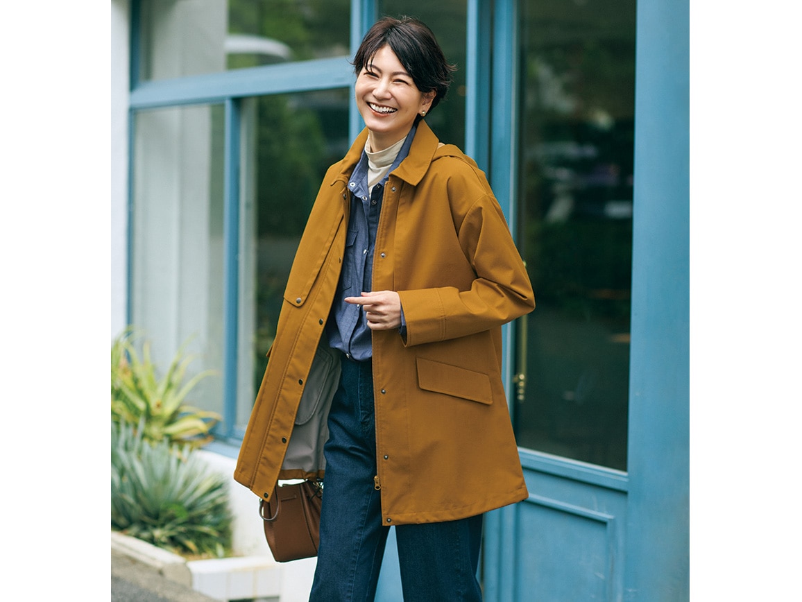 はっ水防風ジップハーフコート(02_M 23_キャメル): ｜ カタログ通販の