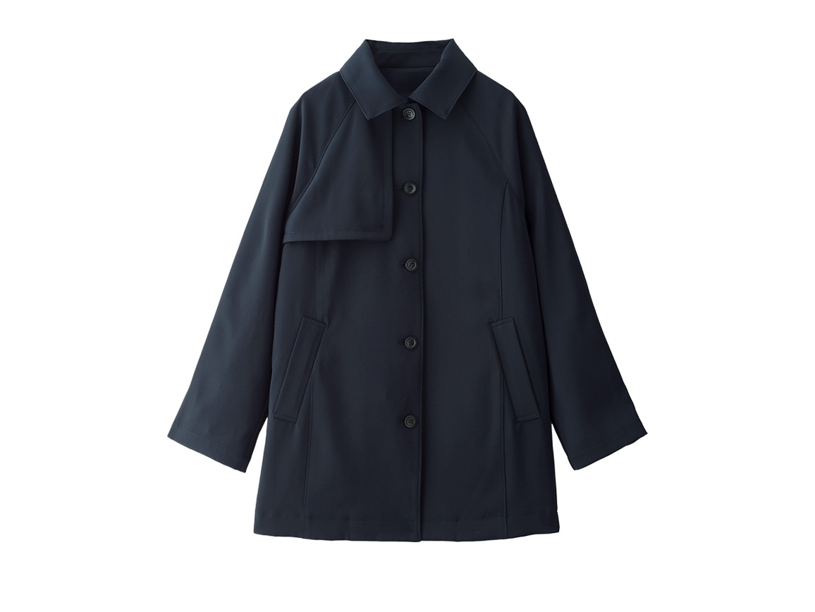 美品 マッキントッシュ TROTTER ネイビー ステンカラーハーフ丈コート