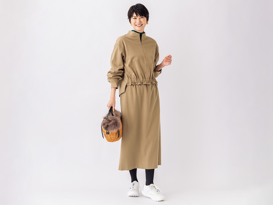 ワンピース見えセットアップ(02_M 24_ベージュ): ｜ カタログ通販の