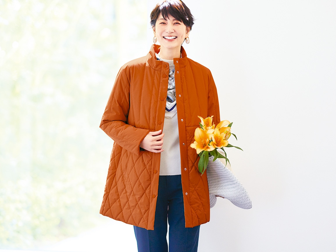 軽やかキルティングハーフコート【広告商品】(02_M 67_ライトネイビー