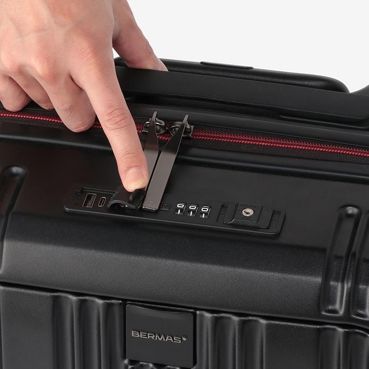 バーマス]JALオリジナル ワンタッチフロントオープン ビジネスキャリー