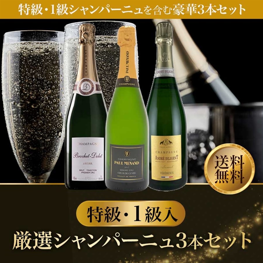 特級・1級入 厳選シャンパーニュ3本セット: オールドビンテージ