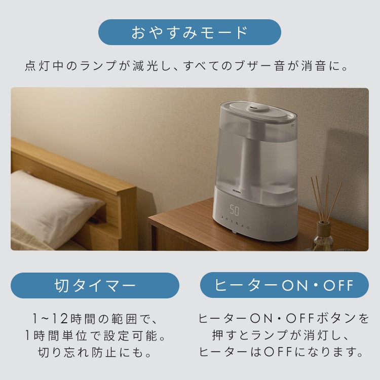 公式］上給水超音波ハイブリッド加湿器 AHM-HUT55A-W ホワイト