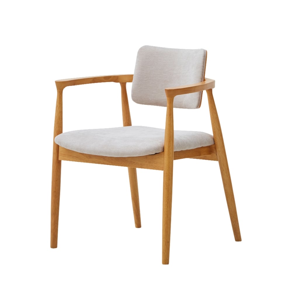 ダイニングチェア カストロ ナチュラル ファブリック 座面ベージュ