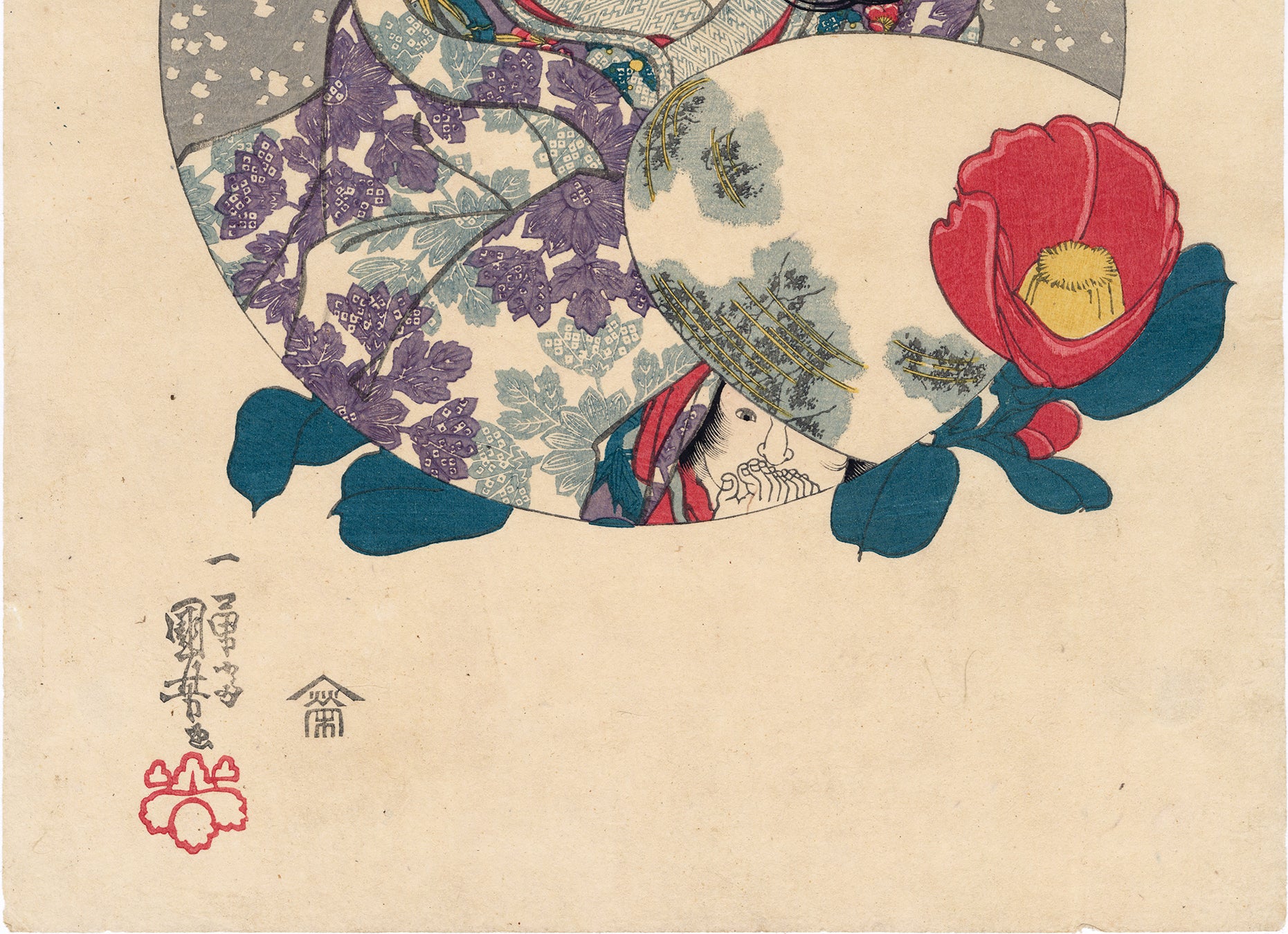 Kuniyoshi: Tokiwa Gozen with Camellias (SOLD) – Egenolf Gallery