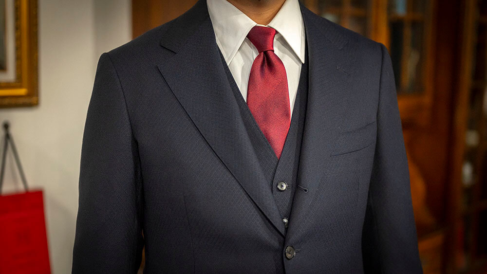 I様のご依頼】イタリア製グリーンチェック柄のオーダースーツ - お客様