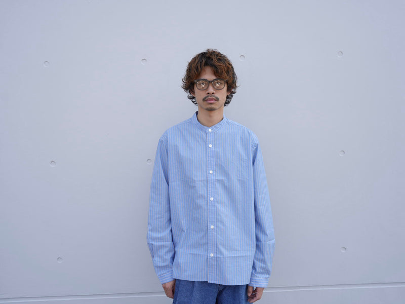 Stripe over shirts(ストライプオーバーシャツ/ブルー) – EDIT CLOTHING