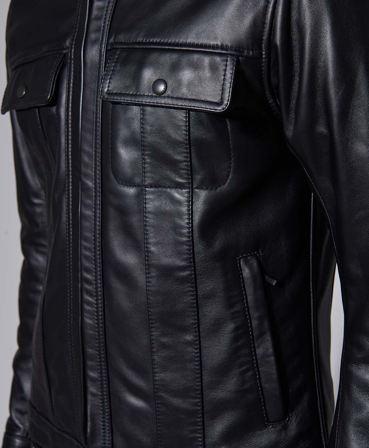LEATHER TRACKER JACKET