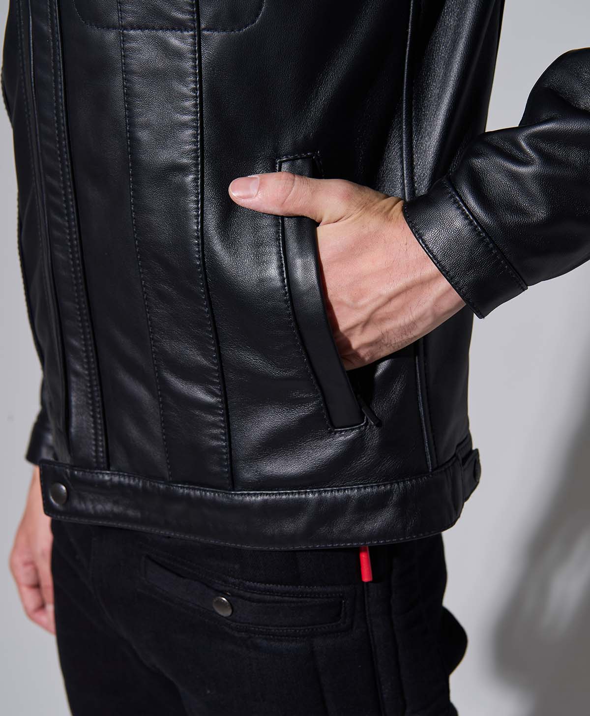LEATHER TRACKER JACKET