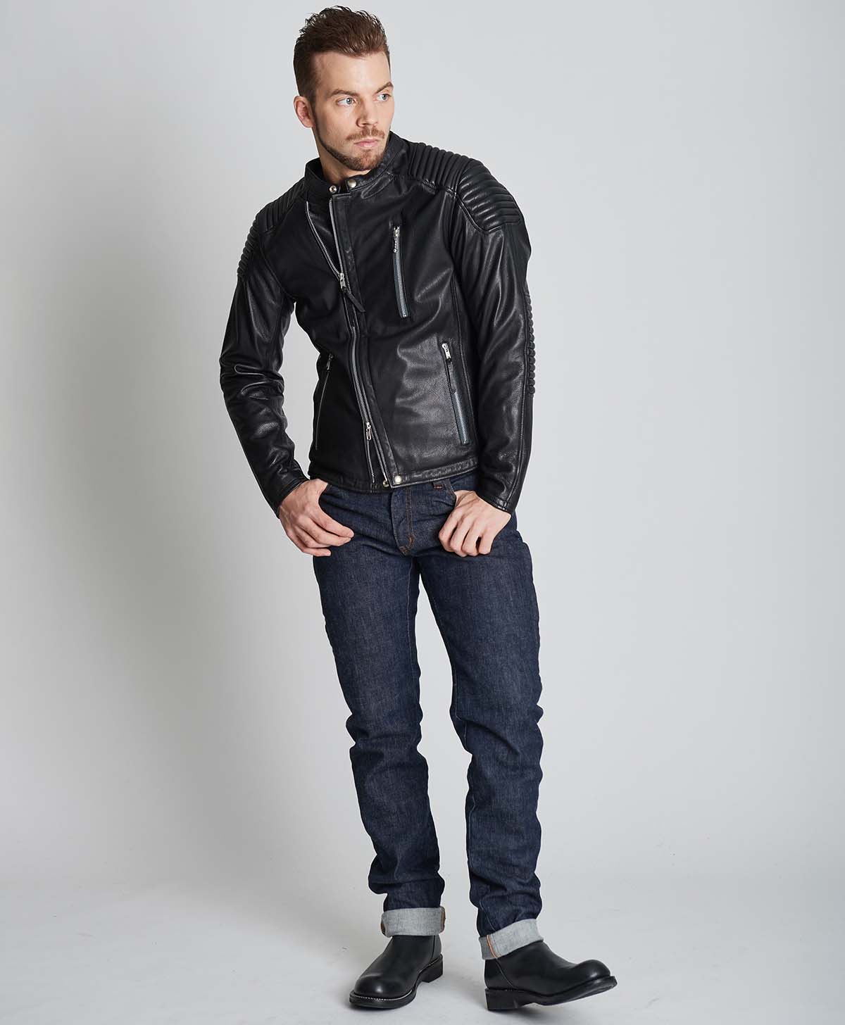 Leather jacket semi-double leather jacket | Kadoya official online