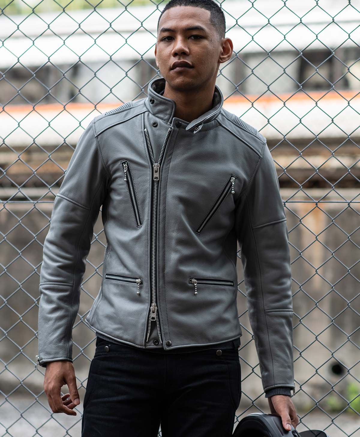 革ジャン ハイネック セミダブル レザージャケット｜カドヤ公式