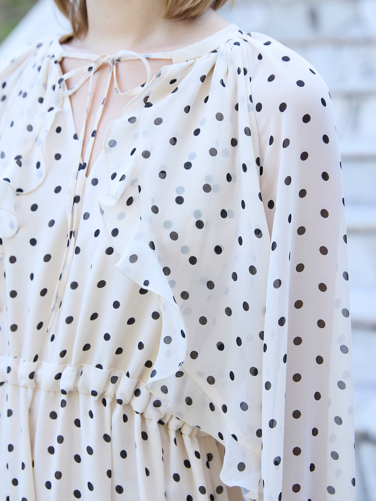 ドットギャザーフリルワンピース