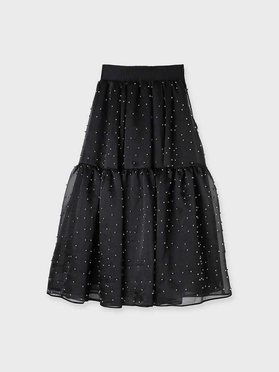 パールスタッズフレアスカート