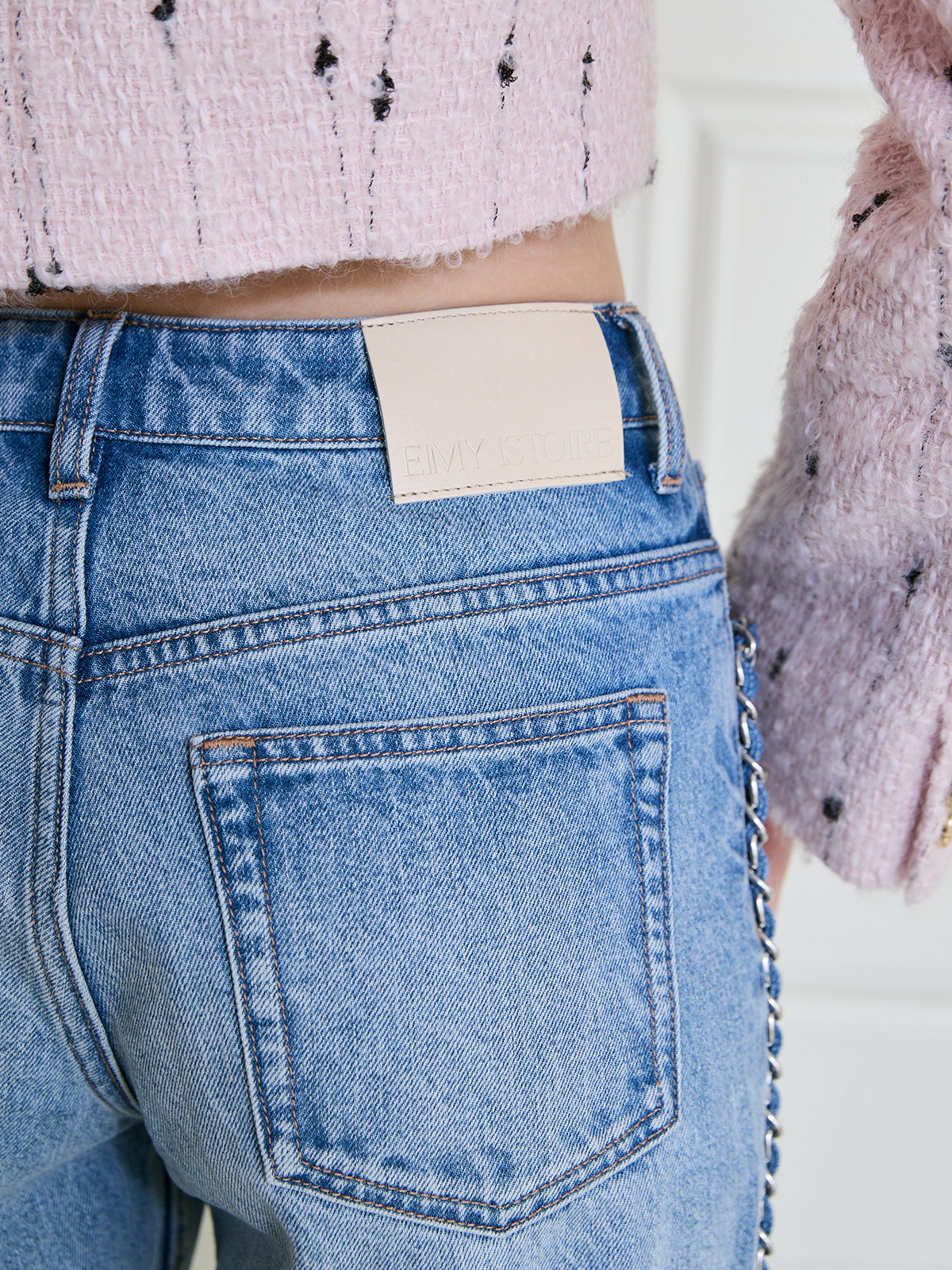 デコラティブワイドレッグデニム