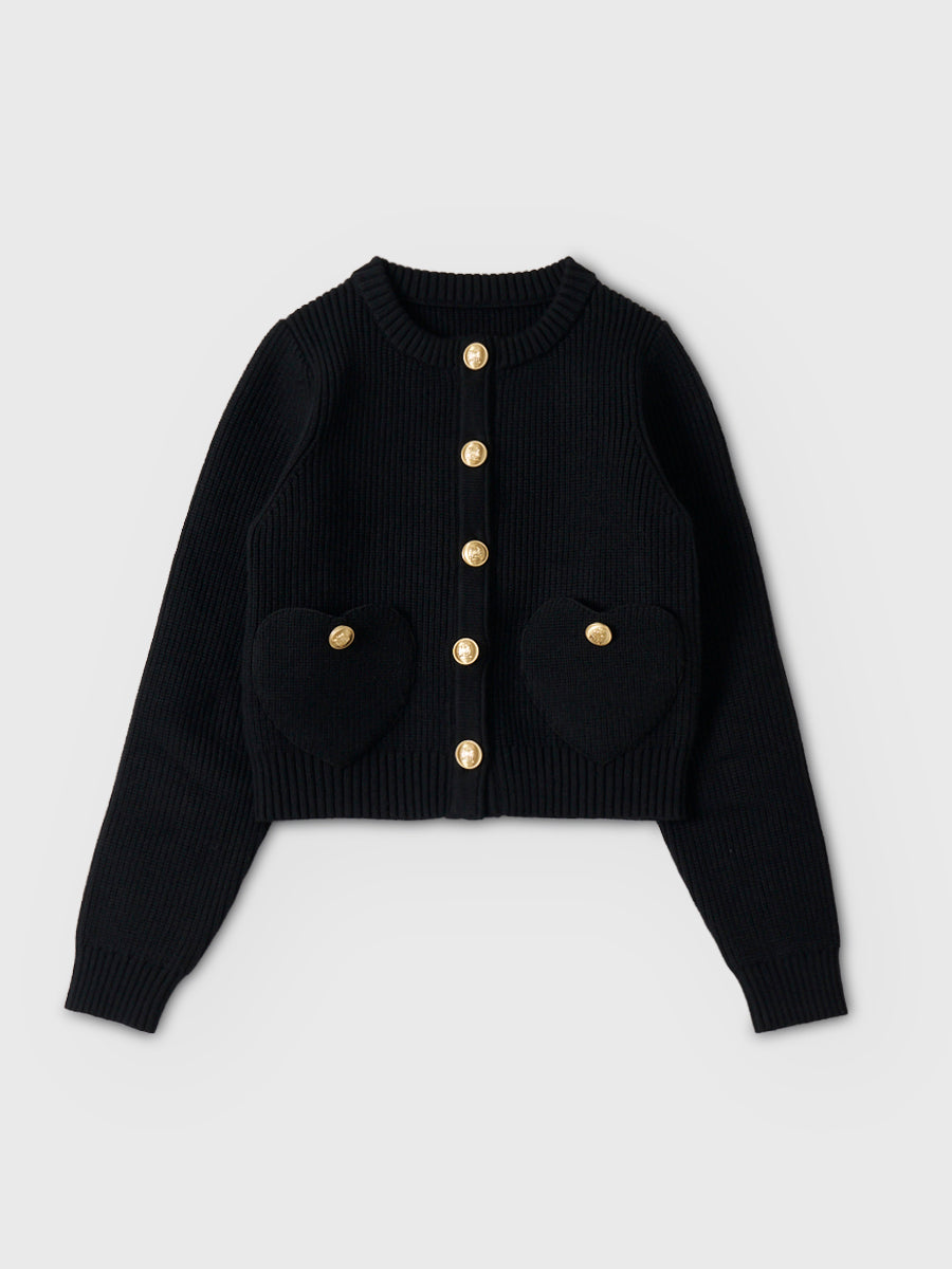 PRE ORDER】ハートポケットニットカーディガン