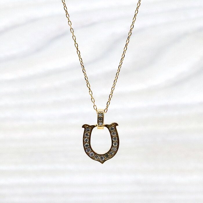 K18【ドゥンスタン】ダイヤモンド『ホースシュー』ネックレス
