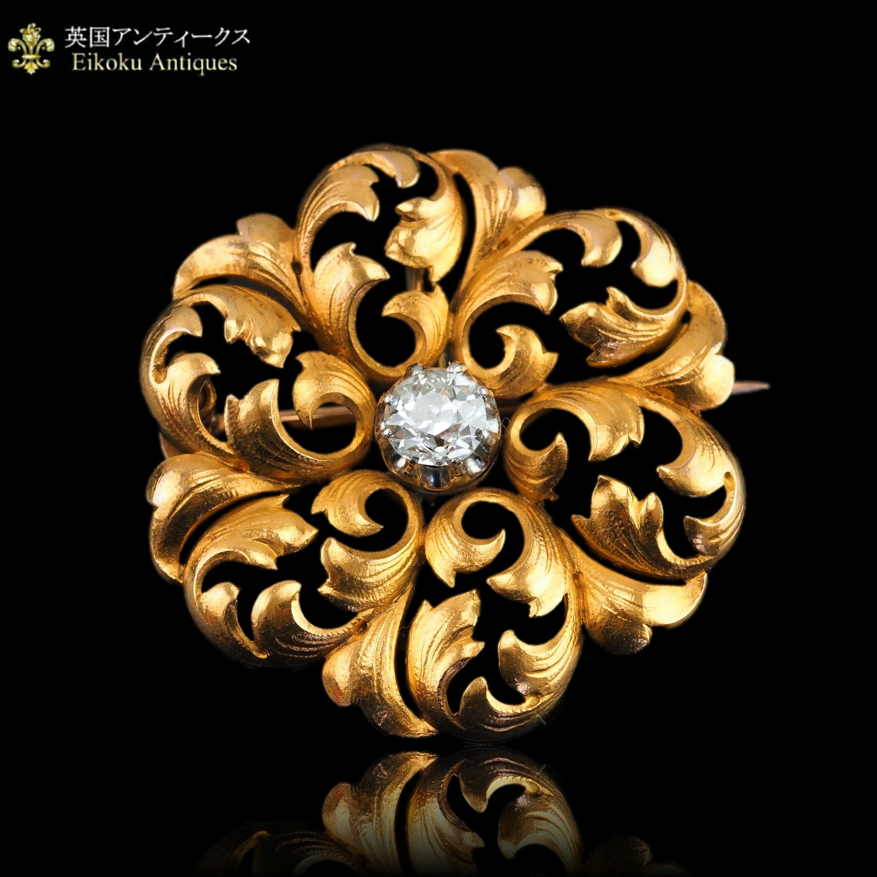 ヴィクトリア王朝期 ゴールド ブローチ ペンダント ネックレス