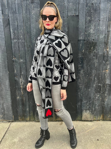 One Red Heart Scarf – Elana Carello Sweaters