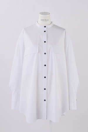 ENFOLD(エンフォルド)｜C/PEブロード オーバーSH/シャツ/ホワイト の