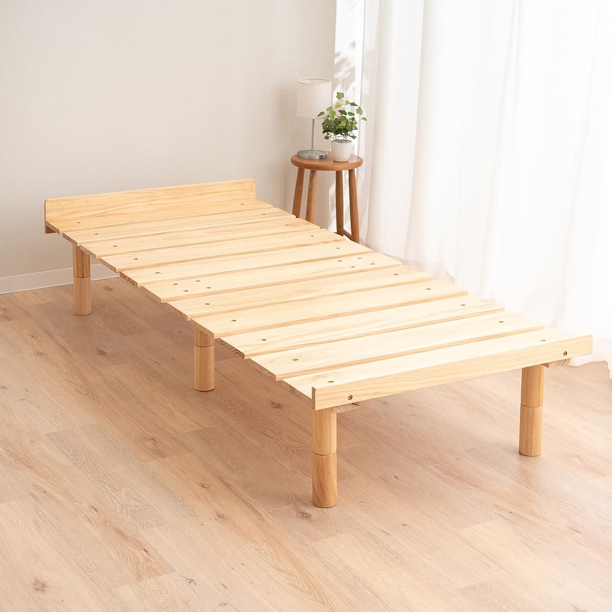 OSMOS】 高さが変えられる天然木すのこベッド デイベッド 80×185cm