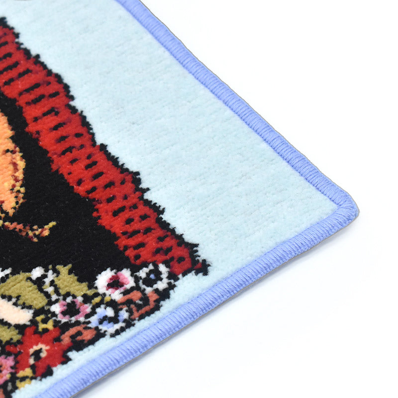 日本製 RUNE 内藤ルネ 小鳥と少女 ハンカチ シェニール織 23cm 綿100