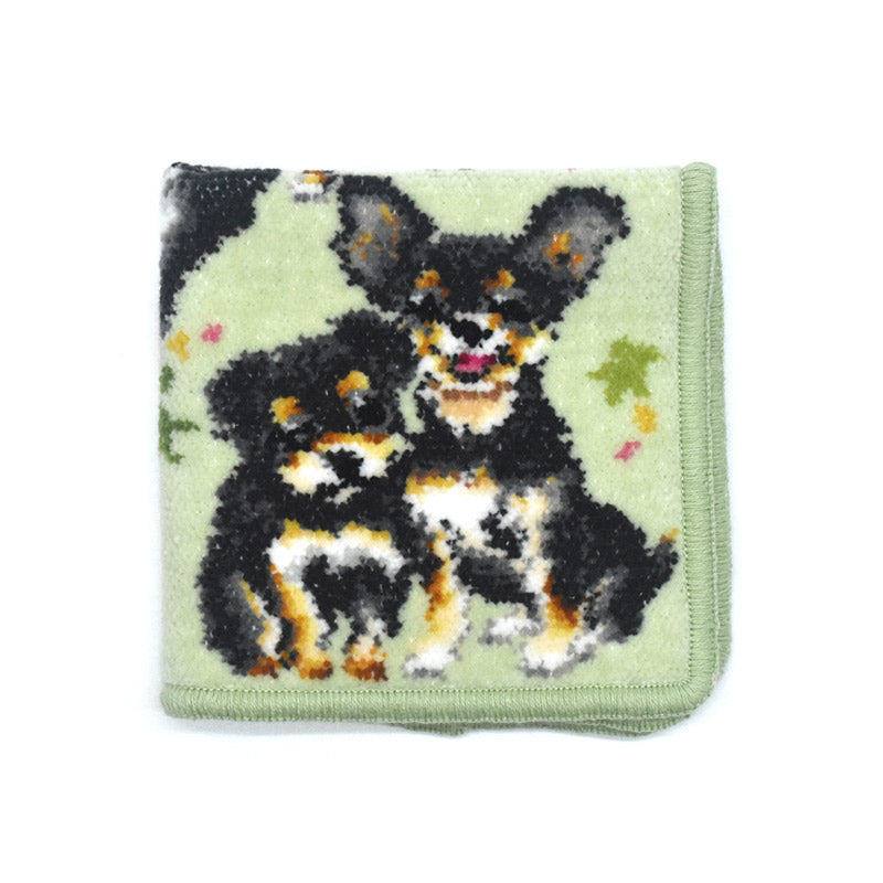 日本製 チワワ チワプー シェニール織 ハンカチ 23cm EjPetit pairs