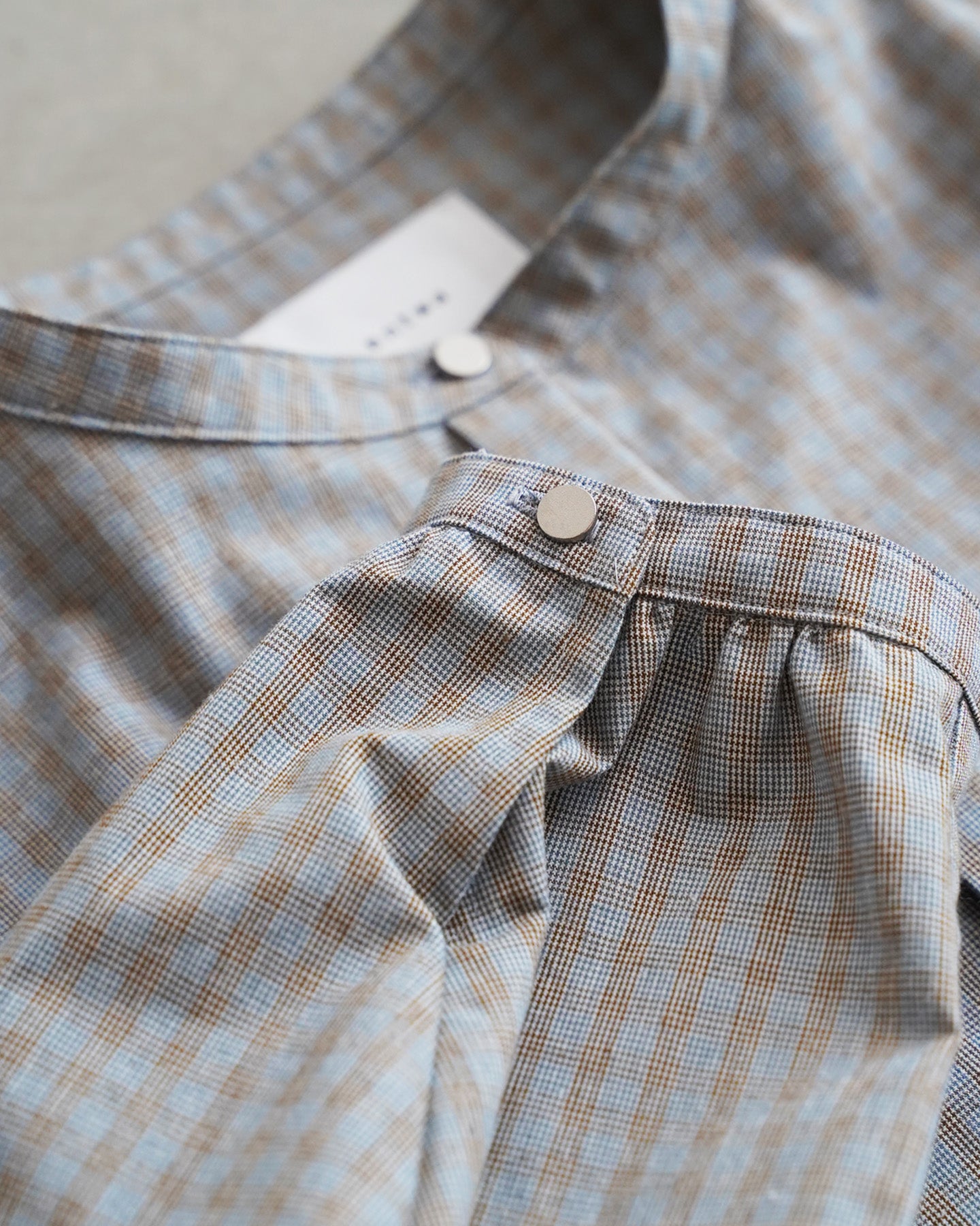 スタンドカラーシャツ / ブロックチェック – entwa