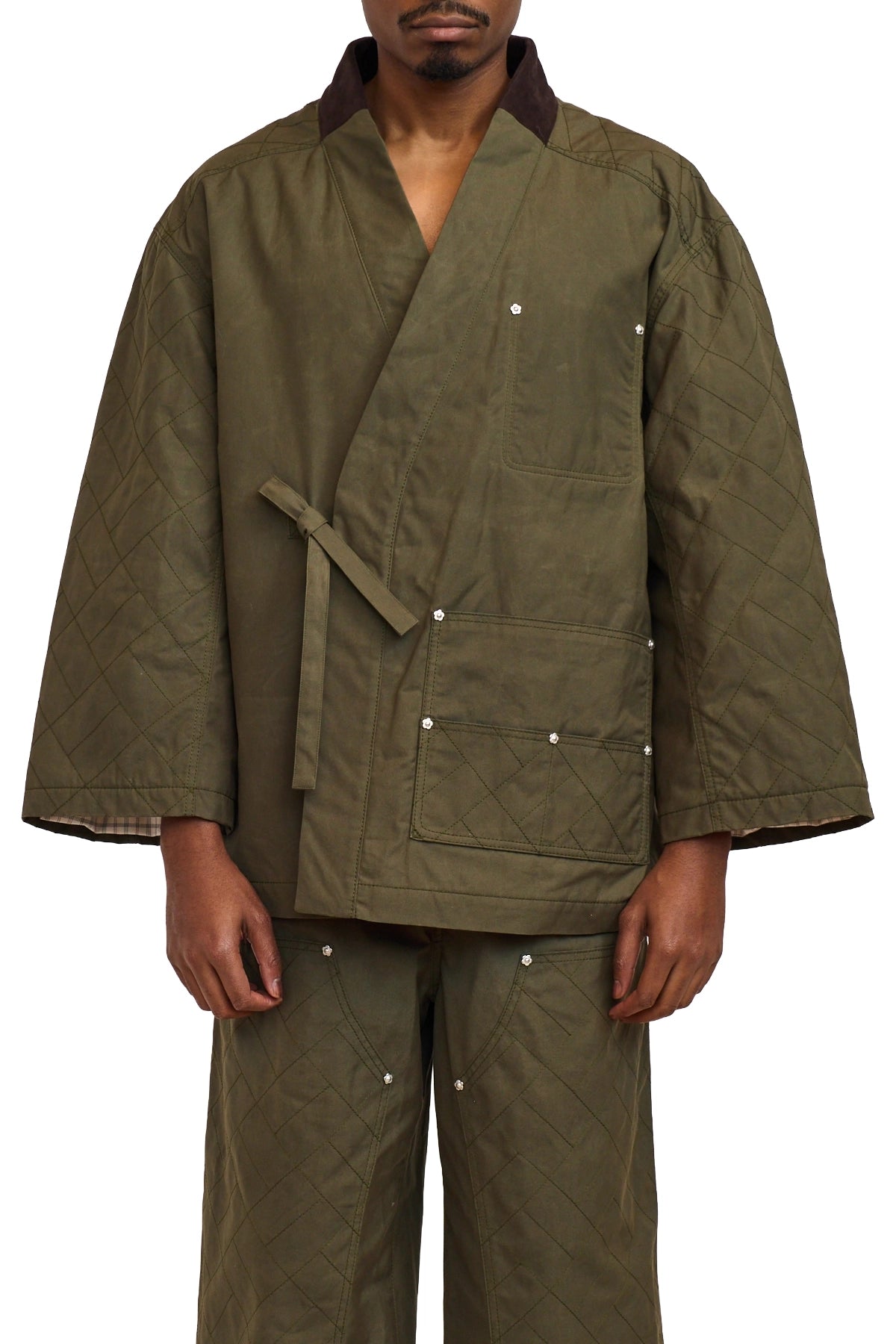 Kenzo Weave Kimono Coat Dark Khaki – ESSXNYC