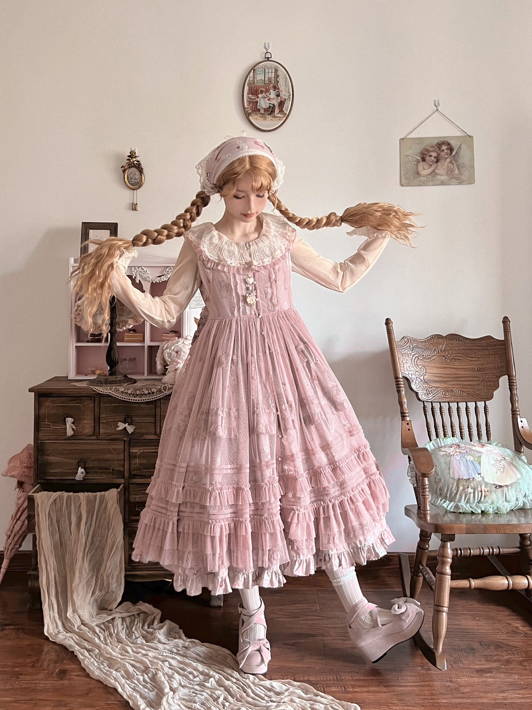 リスとウサギのジャンパースカート【Cotton Rabbit】 – Epetice