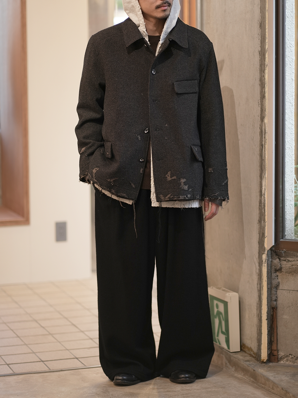 ANCELLM/exclusive】TWEED CRASH JACKET(GRAY)