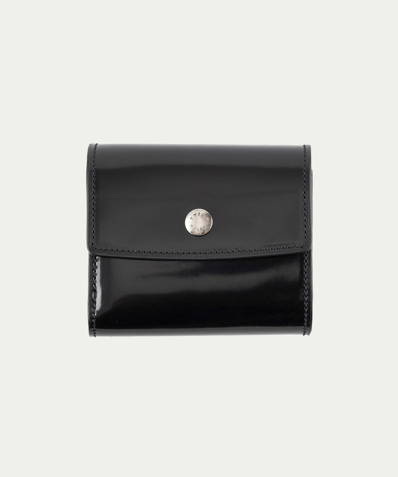 シェルコードバン 三つ折り財布 《Prior》 - Black - | ETiAM